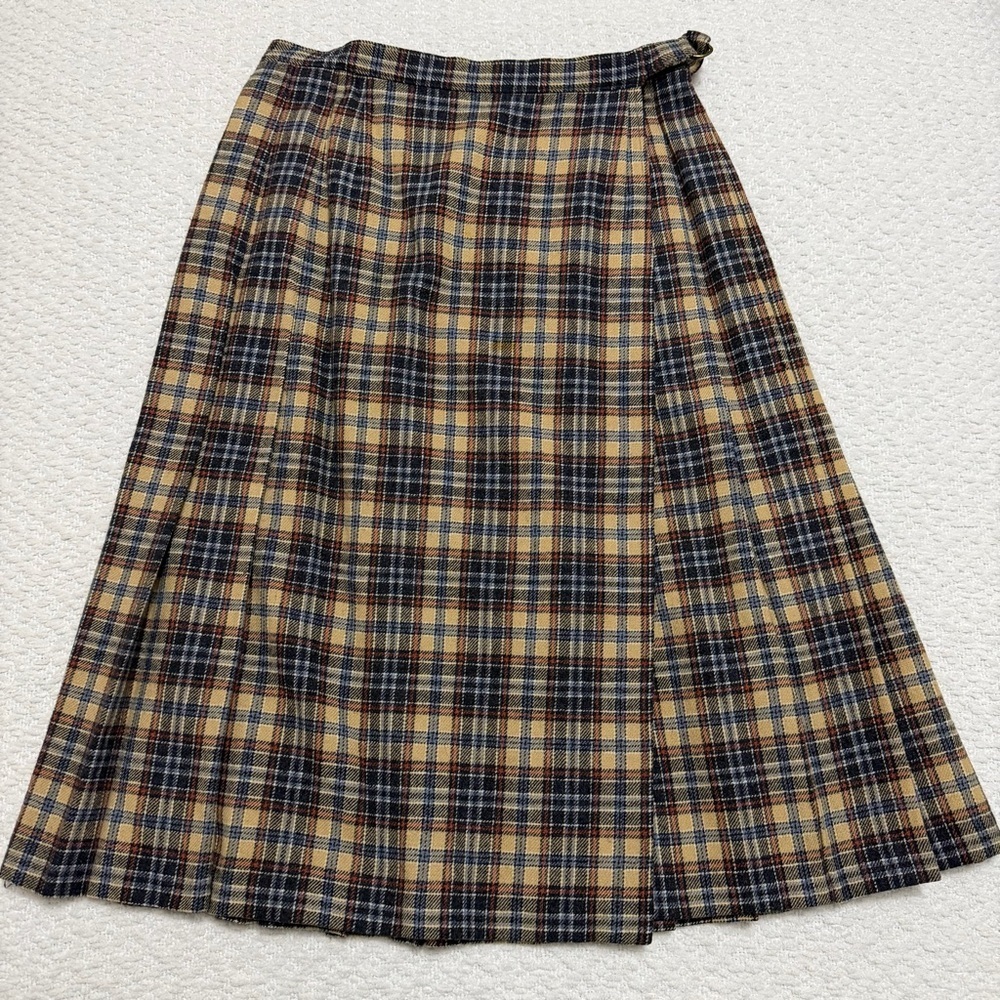 Vintage Young Pendleton Plaid Wool Skirt